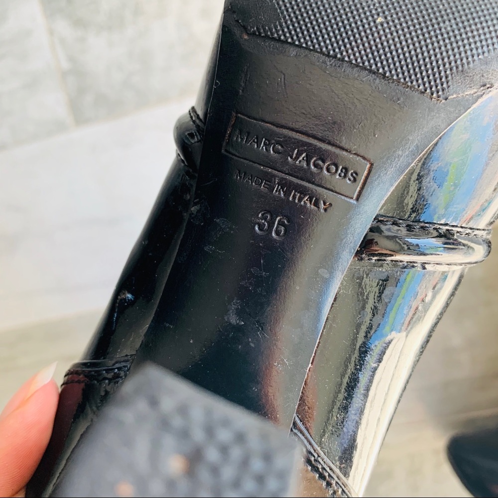Marc Jacobs Glossy Patent Leather Vintage Widened Heels Boots - Picture 7 of 14